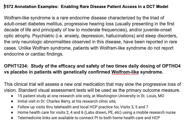 Rare Disease Protocol Information